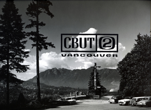 CBUT, channel 2 station ID. Prospect Point, Stanley Park, 1961. Photo: Alvin Armstrong, CBC Vancouver Still Photo Collection.
